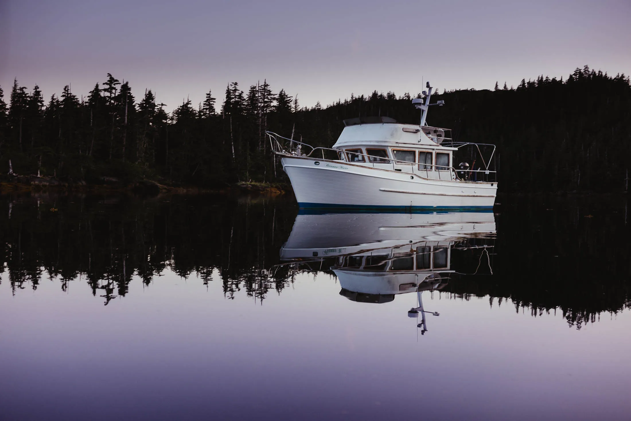Whittier harbor at blue hour